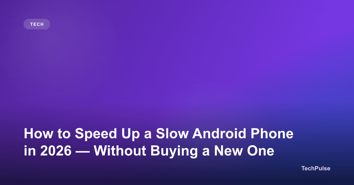 How to Speed Up a Slow Android Phone in 2026 — Without Buying a New One