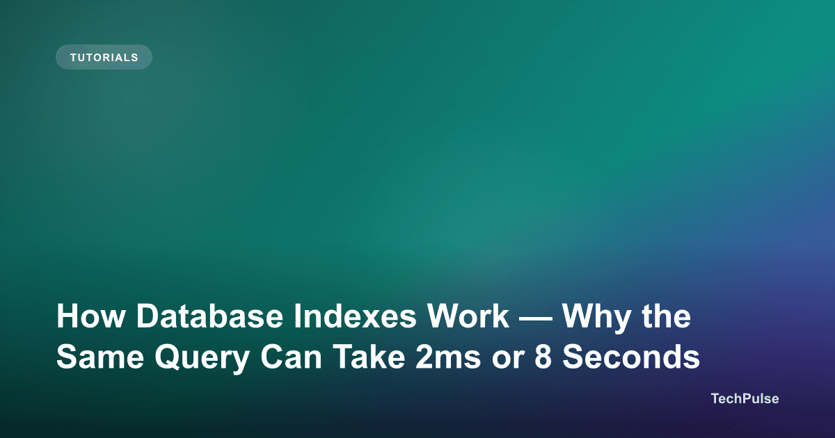 How Database Indexes Work — Why the Same Query Can Take 2ms or 8 Seconds