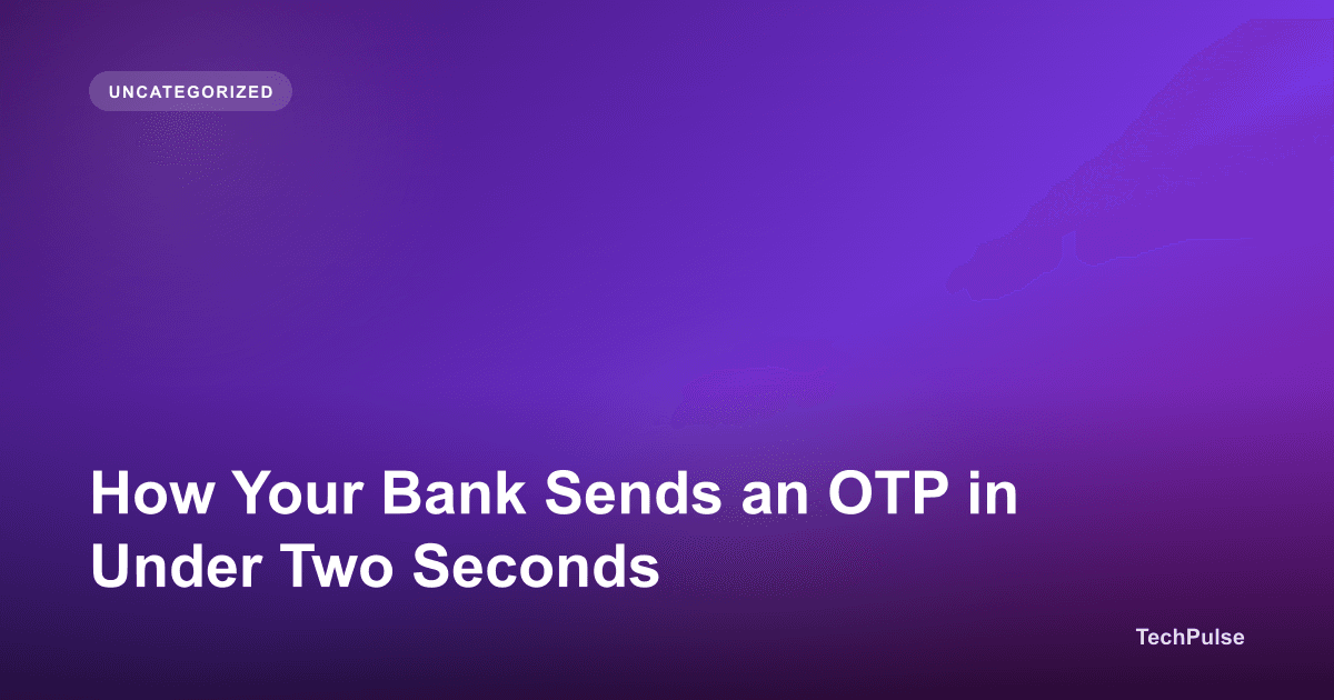 How Your Bank Sends an OTP in Under Two Seconds
